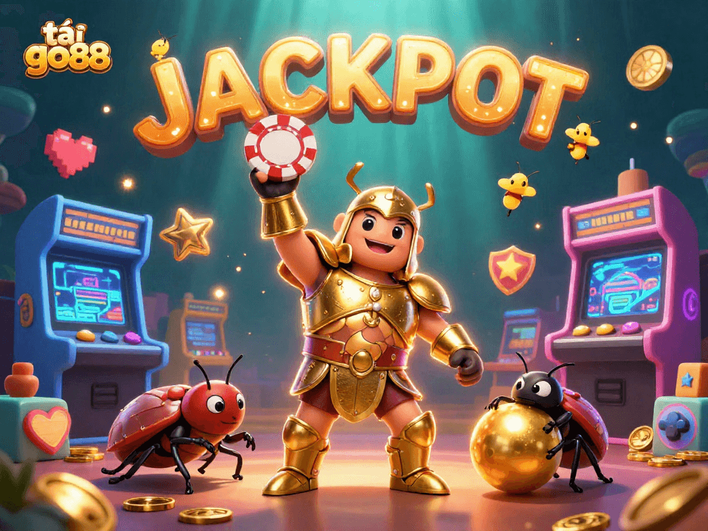 Win big with tải go88 as a hercules beetle lifts a poker chip in a captivating casino scene.