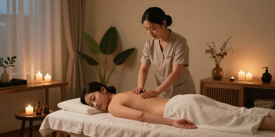 Experience relaxing 화곡동출장마사지 in a tranquil wellness center setting.