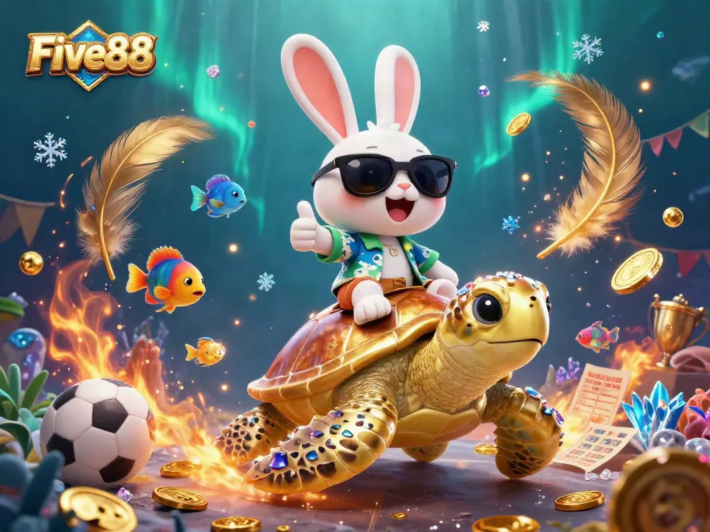 Engage in thrilling sports betting at Five88, featuring vibrant characters and casino elements.