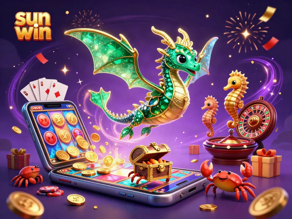 Experience sun win with vibrant casino elements exploding in a dynamic 3D illustration focused on winning chances.