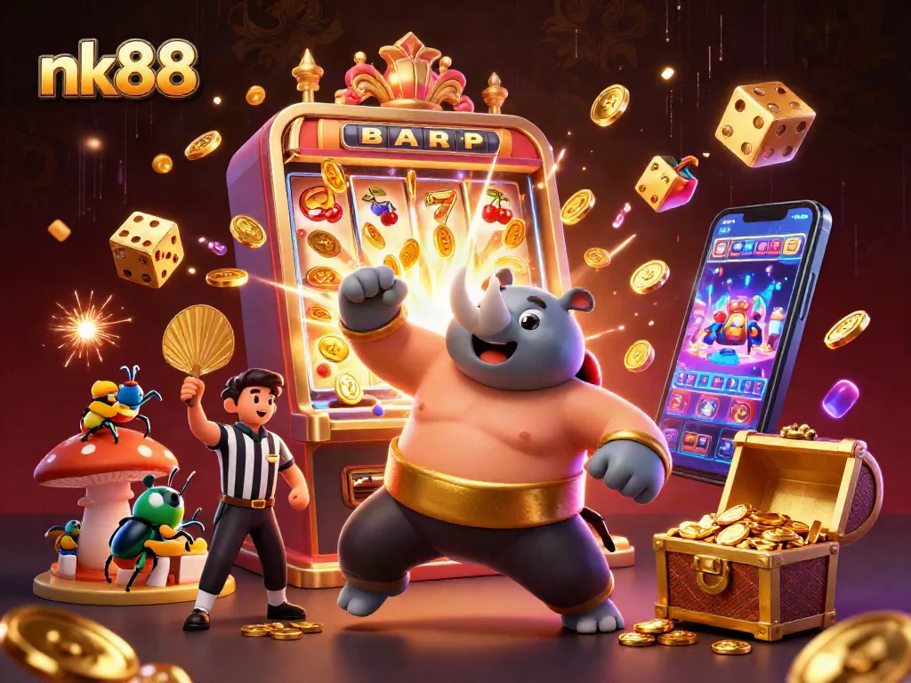 Experience thrilling gameplay at nk88 with vibrant slot machine action and captivating casino visuals.