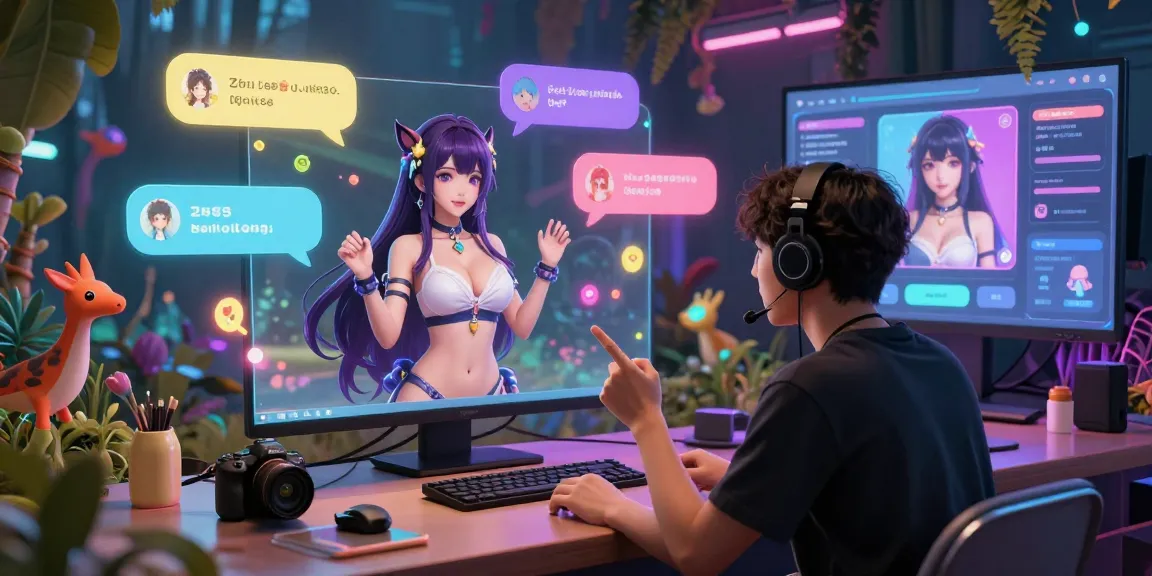 Engaging hentai AI chat scene with vibrant characters and virtual environment.