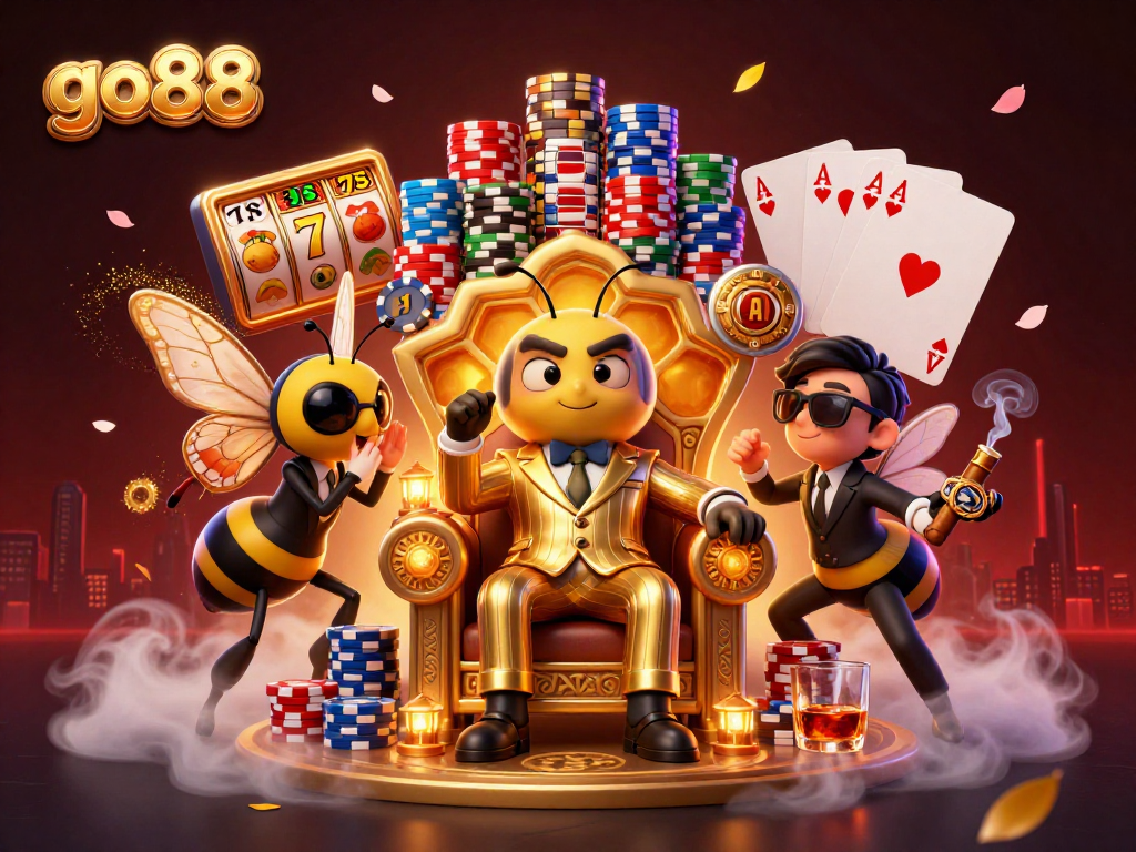 Join go88 for a thrilling 3D casino adventure with vibrant slot reels and engaging game characters.