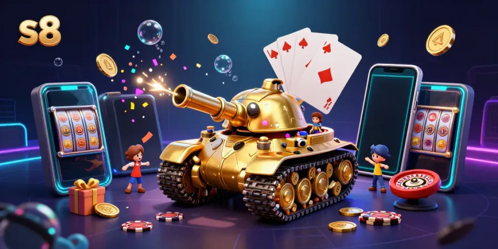 Experience the excitement of playing in the S8 online casino with vibrant games and golden rewards.