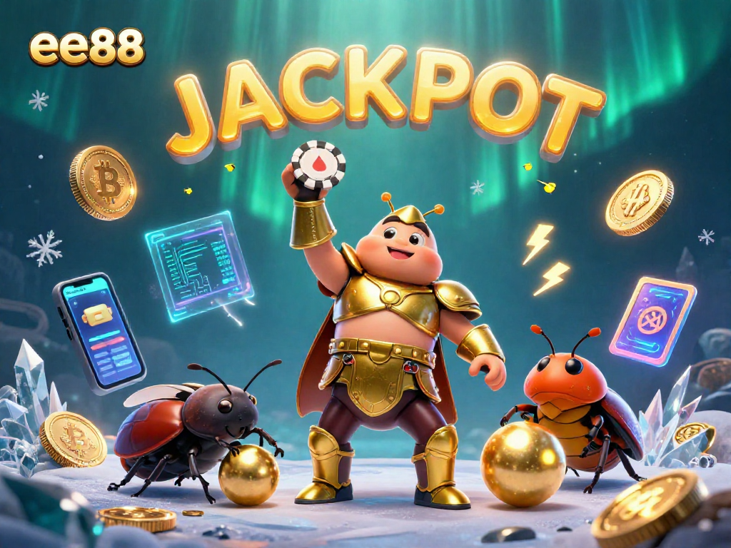 Experience the excitement of ee88 with a victorious hercules beetle symbolizing win at the casino