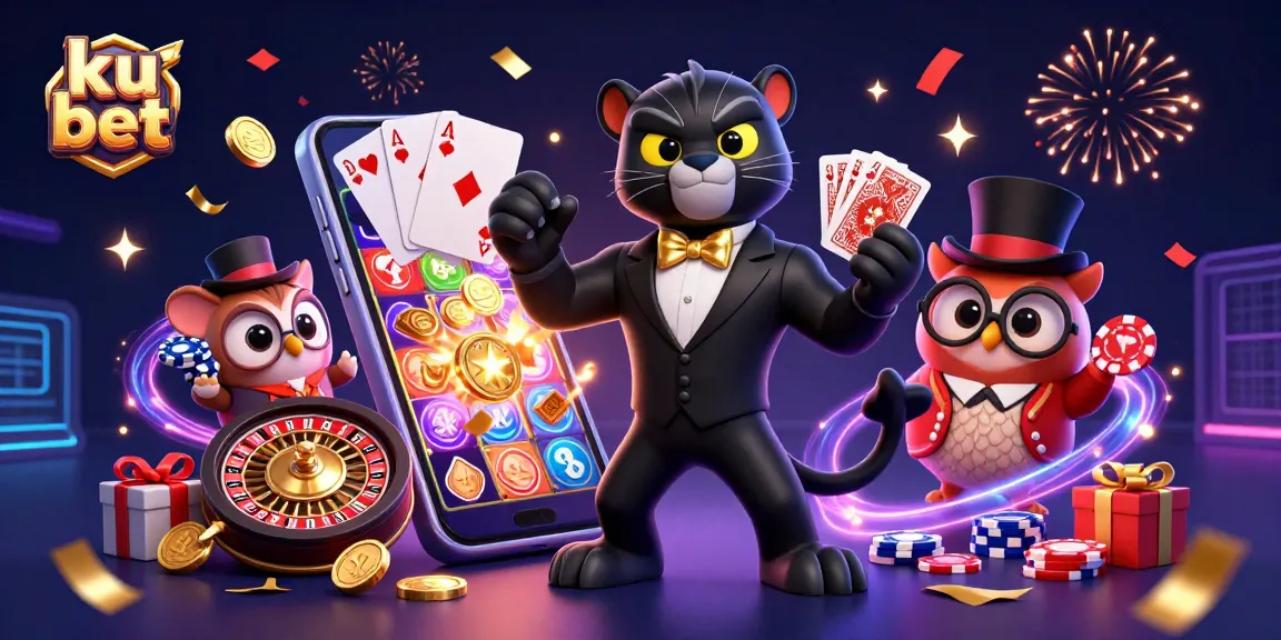 Experience the thrill of ku bet with a glamorous casino scene featuring stylish characters and exciting gaming elements.
