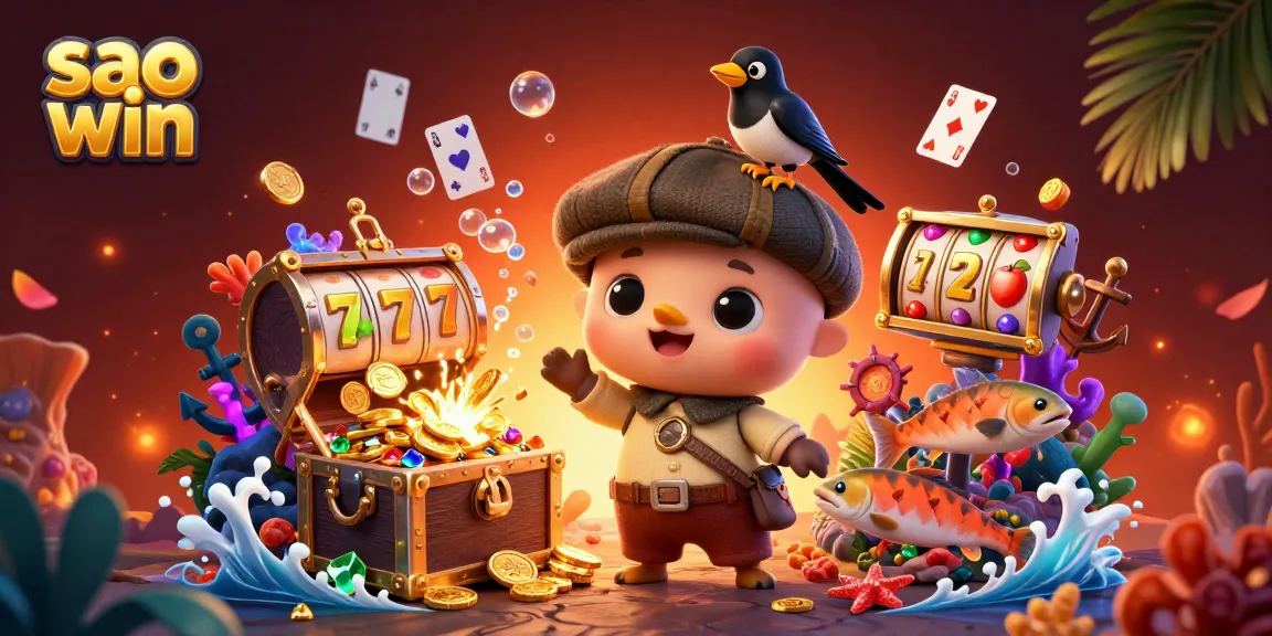 Experience the fun of sao win with vibrant 3D characters and exciting casino elements.