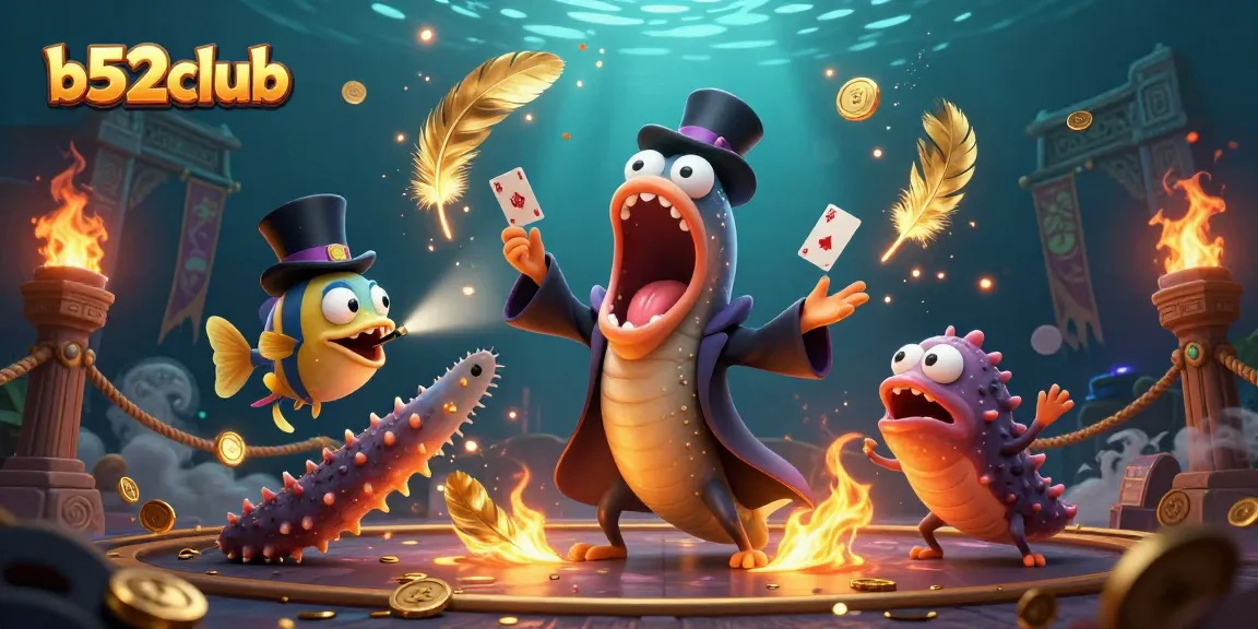 Experience thrilling card magic at b52club with an enchanting underwater setting and captivating characters.