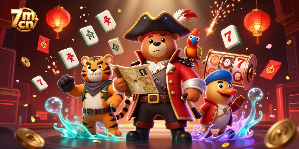 Engage with thrilling 7m cn slots while enjoying vibrant casino elements in a dynamic 3D scene.