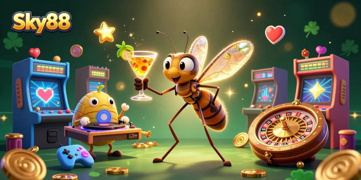 Experience exciting gameplay with Sky88 featuring a lively mascot, roulette, and arcade games.