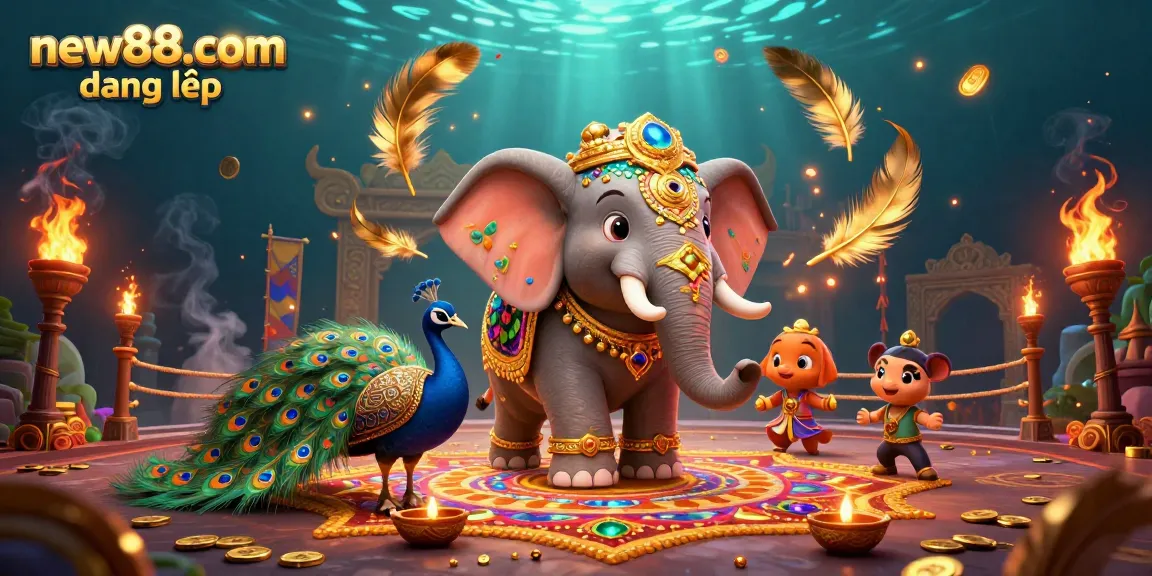 Experience the thrill with new88.com đăng nhập in an ultra-detailed casino-themed digital illustration showcasing vibrant elements and game excitement.