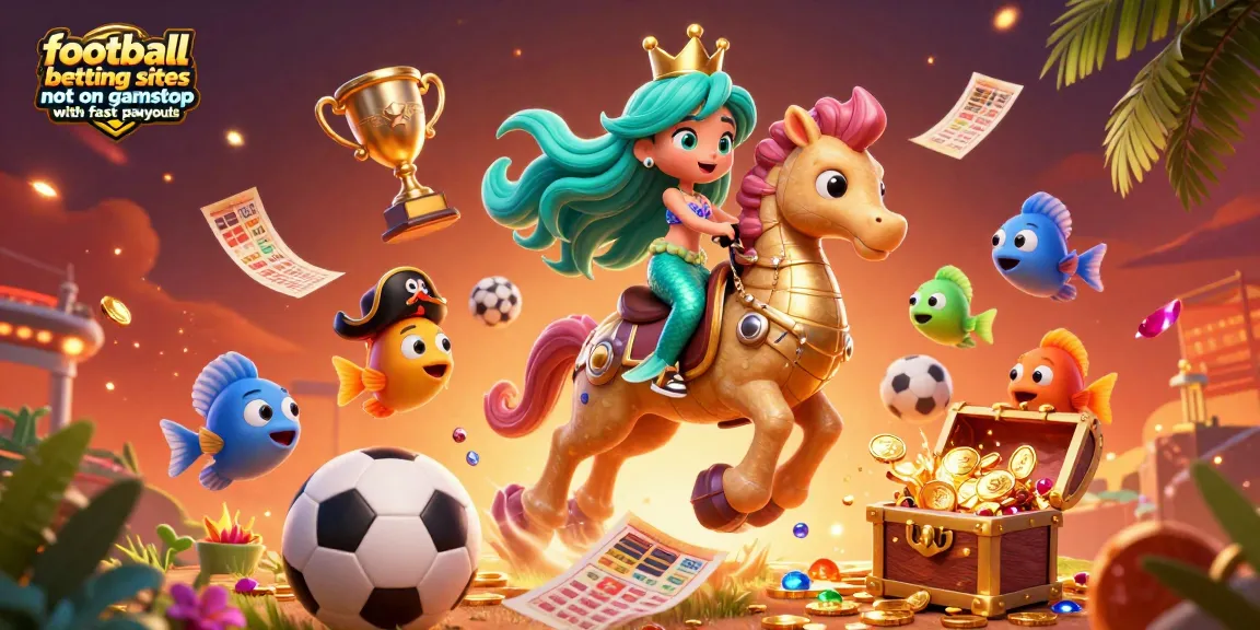 Experience fast payouts at football betting sites not on gamstop with fast payouts scene featuring vibrant sports elements and a mermaid princess.