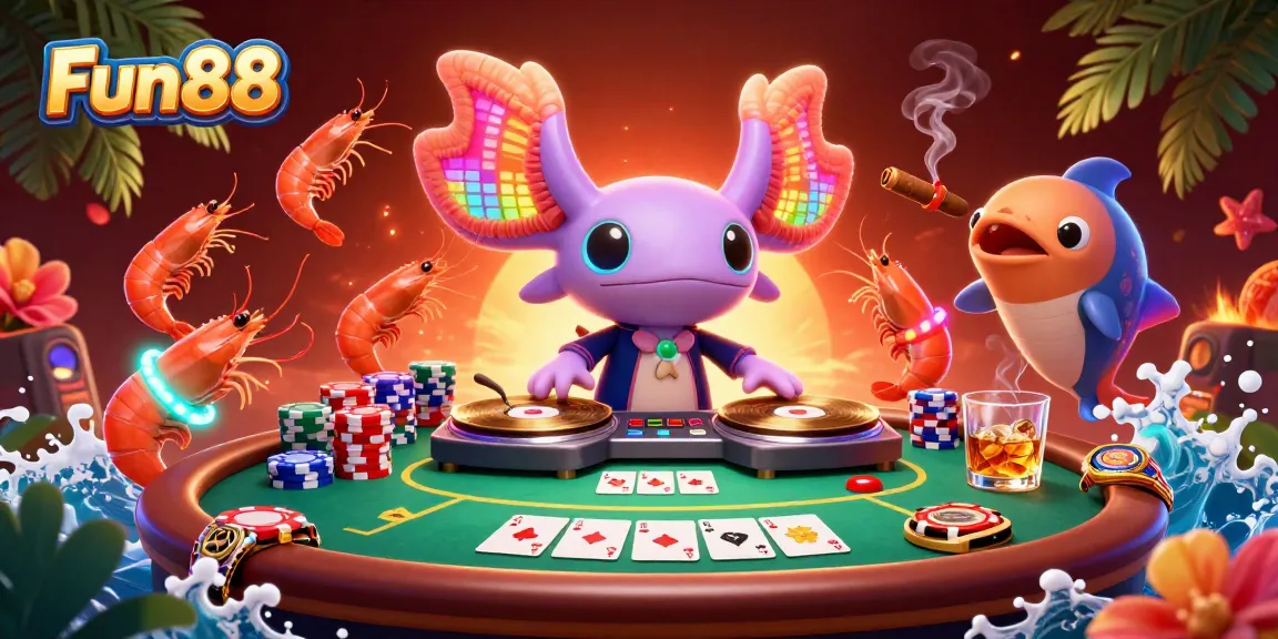 Experience Fun88's vibrant casino energy with colorful characters and dynamic gaming elements.