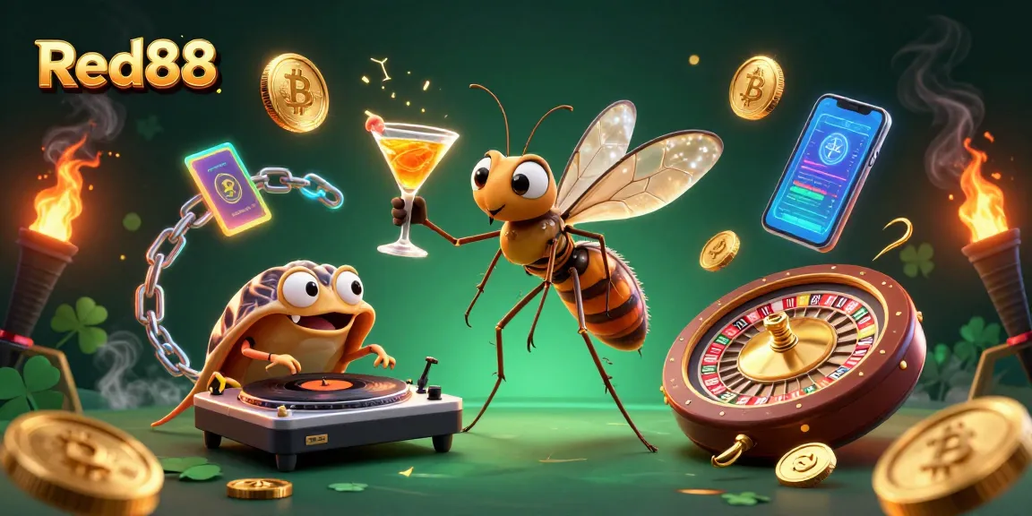 Engage in thrilling games at Red88 casino, with unique characters and vibrant visuals showcasing action-packed features.